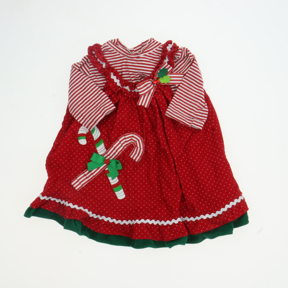 Rare, Too! Girls Red | White | Green Jumper size: 9 Months